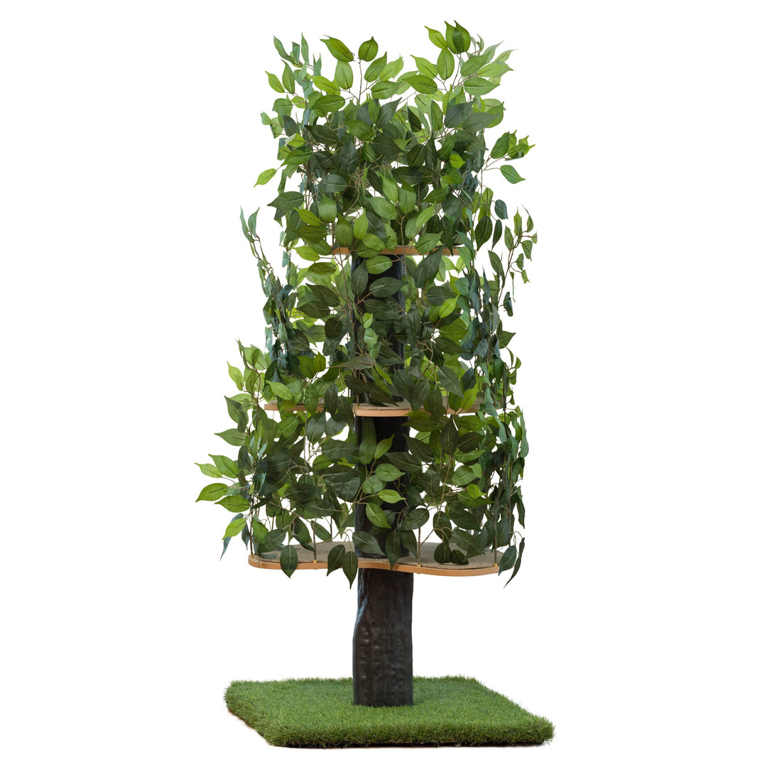 Cat Tree with Leaves Made in USA, Cat House & Cat Activity Tree, Multi-Level Cat Condo for Indoor Cats