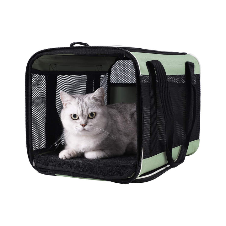 Easy Load Pet Carrier for Large, Medium Cats, 2 Cats and Small Dogs with Comfy Bed. Easy to Get Cat in, Escape Proof, Easy Storage, Washable, Safe and Comfortable for Vet Visit and Car Ride
