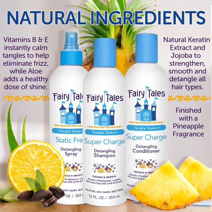 Tangle Tamer Detangling Conditioner for Kids - Ultra Moisturizing and Anti Frizz Protection - Paraben Free, Sulfate Free - 12 Oz