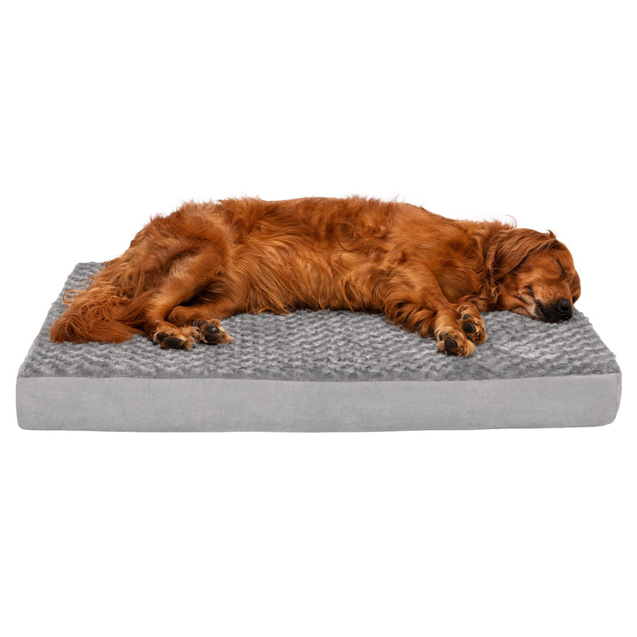 Orthopedic Dog Bed for Large Dogs w/ Removable Washable Cover, For Dogs Up to 95 lbs - Ultra Plush Faux Fur & Suede Mattress - Gray, Jumbo/XL