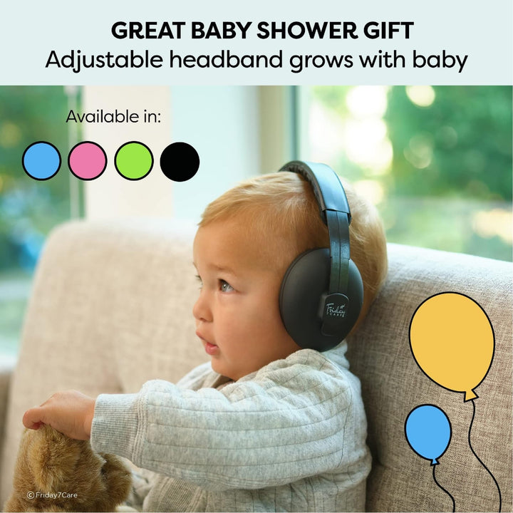 Baby Headphones - Baby Ear Protection, Baby Noise Cancelling Headphones with Adjustable Headband for Ages 0-36 Months, Black
