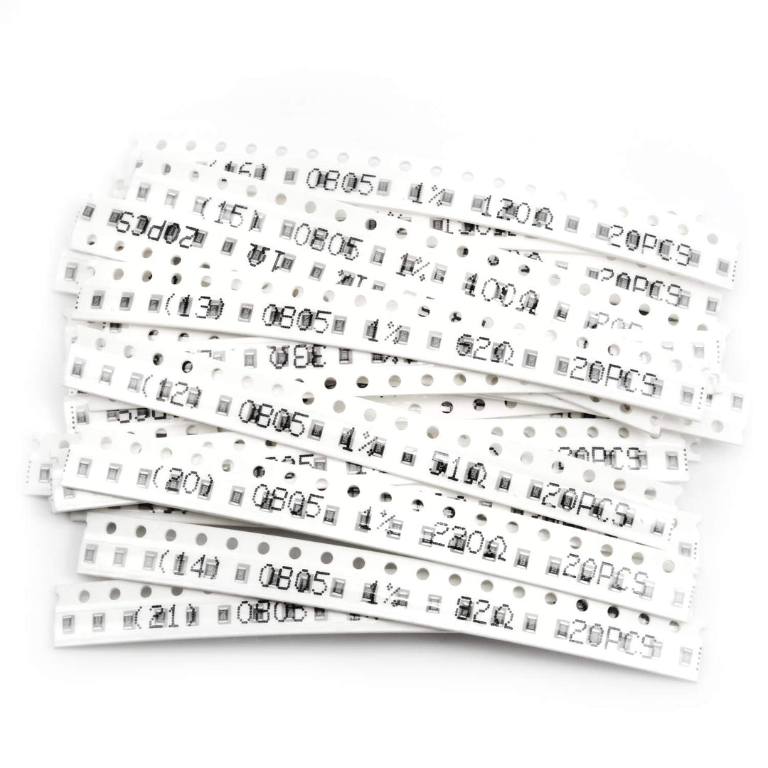 Chanzon 1200pcs 0805 SMD Resistor Kit 0-10M O ohm 60 Values (Each Value 20pcs) 1/8W 0.125W ±1% Tolerance Thick Film 0-10MR SMT Chip Resistors Rohs Certificated