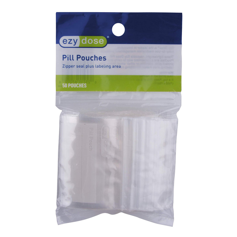 Disposable Pill, Vitamin, and Medicine Organizer Pouches, Zippered Seal Bags, Pocket Sized, Easy to Use, 50 Count, BPA Free