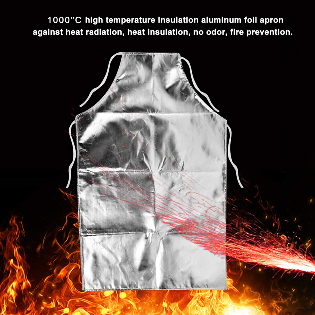 Heat Resistant Apron, Aluminum Foil Apron 1000°C Heat Resistant Apron High Temperature Resistant Working Apron