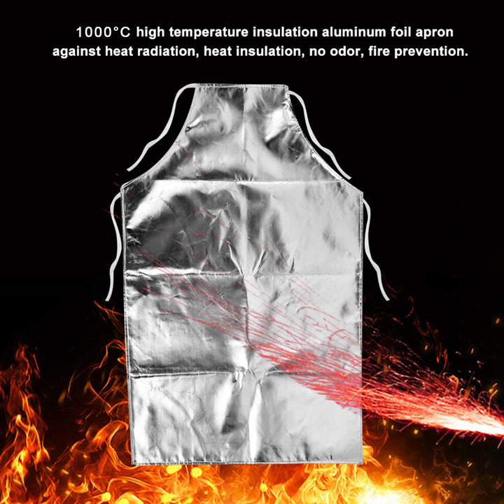 Heat Resistant Apron, Aluminum Foil Apron 1000°C Heat Resistant Apron High Temperature Resistant Working Apron