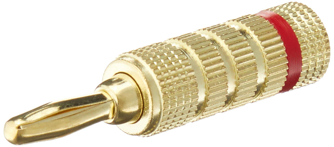 121821 24k Gold Plated Speaker Banana Plugs, Closed Screw Type (12 Pairs)