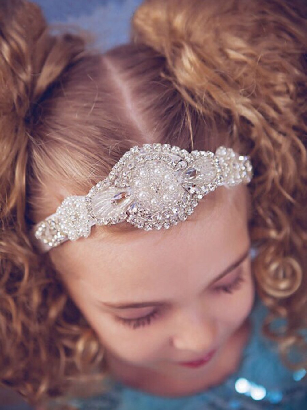 FXmimior Flower Girl Wedding Crystal Rhinestones Headband Hair Accessories Headwear
