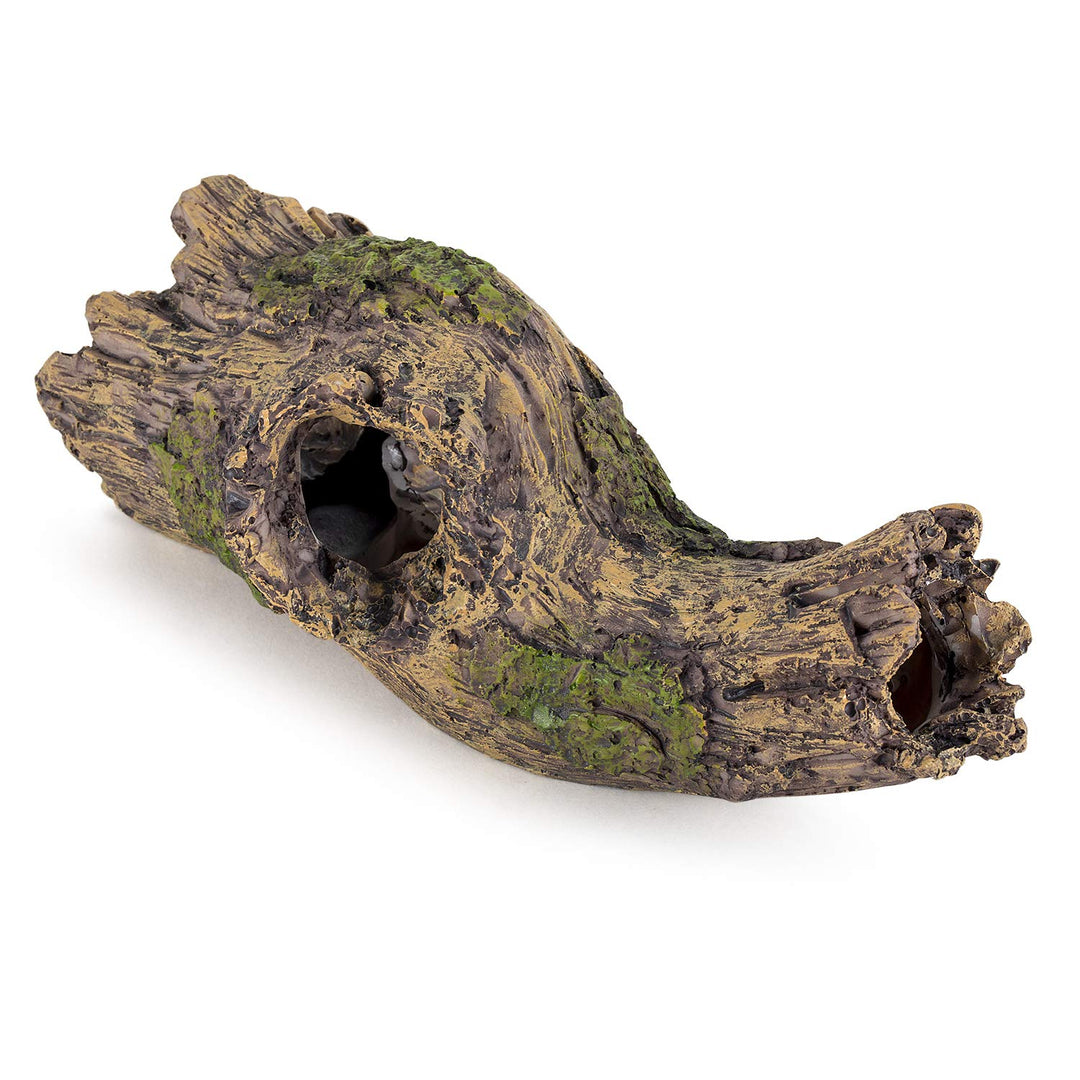 Small Aquarium Ornament Poly Resin Wood Trunk Log Fish Tank Decoration for up to 20 Gallon Tank Betta Fish Accessories Hideout Cave (Tree Log)