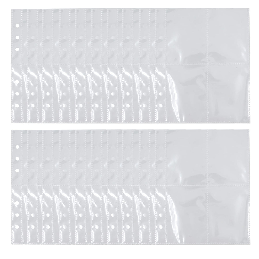 6-Ring Binder Sleeve Refills Clear Photo Pockets Photo Album Refillable Inserts,20 Pack