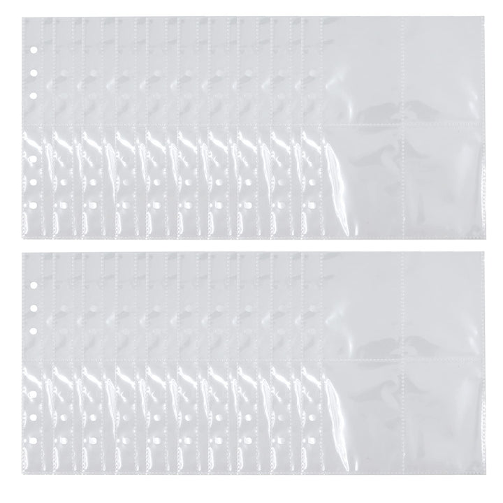 6-Ring Binder Sleeve Refills Clear Photo Pockets Photo Album Refillable Inserts,20 Pack
