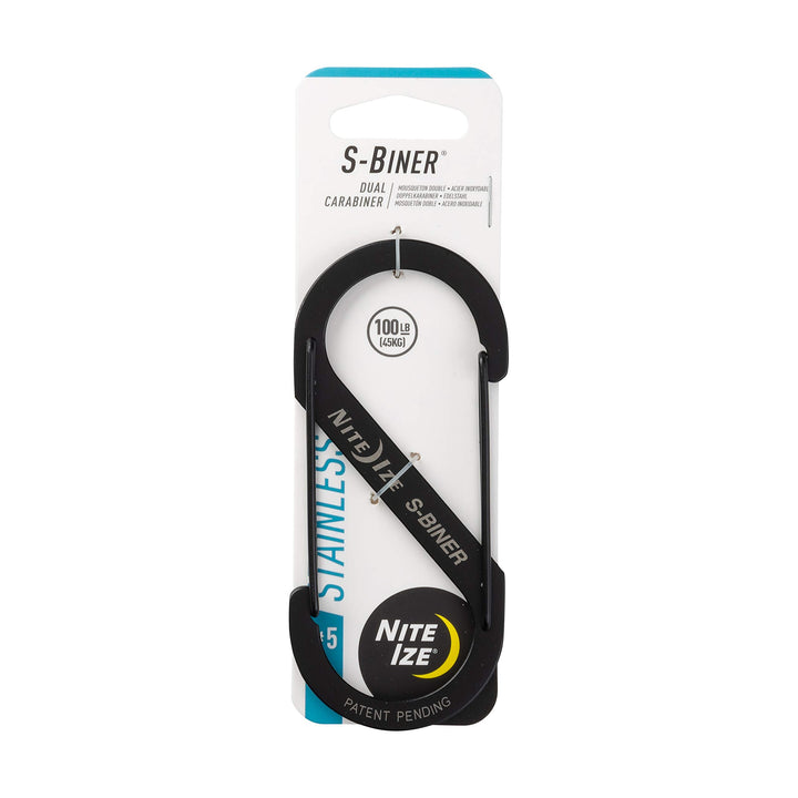 Size-5 S-Biner Dual Carabiner, Stainless-Steel, Black