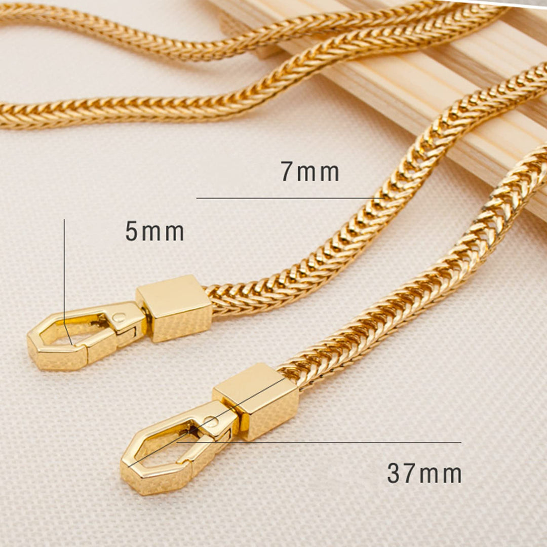 Iron Flat Chain Strap Purse Chain Straps Handbag Chains Shoulder Cross Body Replacement Snake Bone Chain Straps with Metal Buckles (23.6, Gold)