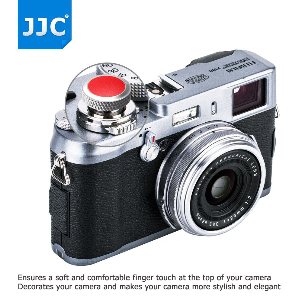 Compatible Soft Shutter Release Button Cap for Fuji Fujifilm X-M5 XM5 X100VI XT5 X-T30 II XT30 XT3 X100F X-Pro2 X-Pro1 X-T2 X-E3 X-E2S X-T20 X-T10 X100T for Sony RX10 IV III II,RX1RII,RX1,RX1/GR Red