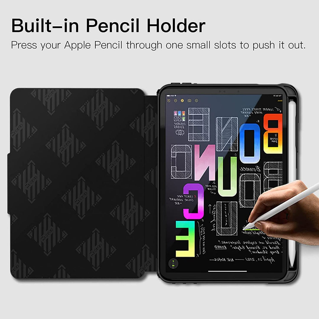 for New iPad Mini 7 (A17 Pro) 2024 /Mini 6 Case 8.3 Inch, Full Body Protective Cover with Pencil Holder and Auto Wake & Sleep Function for iPad Mini 7th/6th Generation, Black