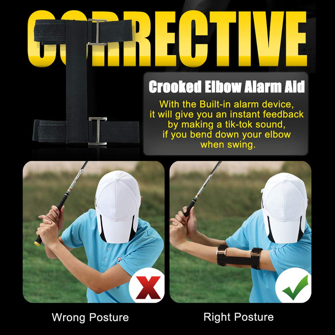 Golf Swing Training Aids Combo- Arm Band, Elbow Correction, Wrist Hinge Trainer, Wrist Brace Band, Leg Rod Corrector, Improve Your Golf Game to The Next Level