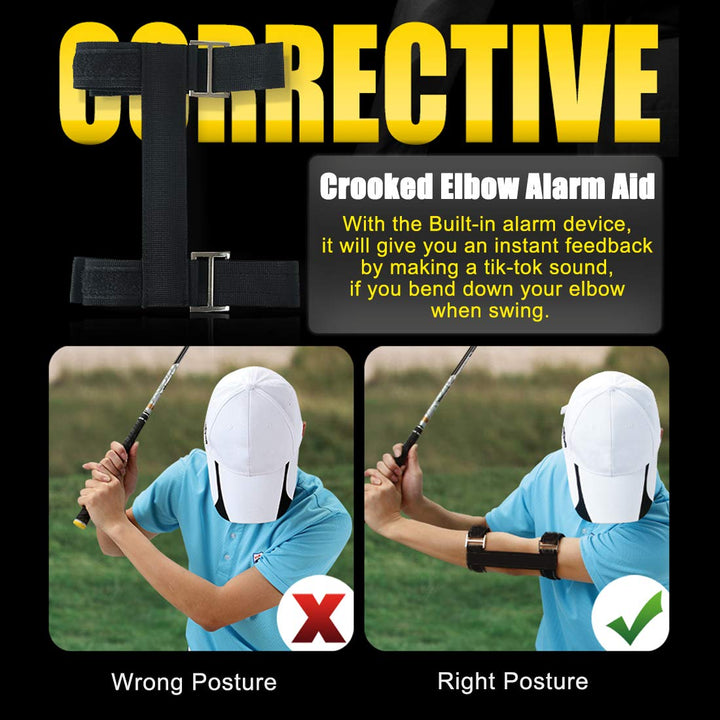 Golf Swing Training Aids Combo- Arm Band, Elbow Correction, Wrist Hinge Trainer, Wrist Brace Band, Leg Rod Corrector, Improve Your Golf Game to The Next Level