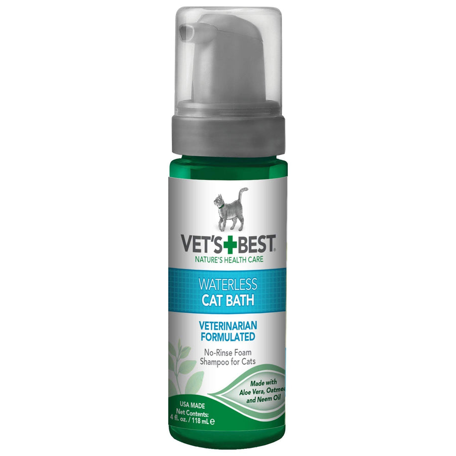 Waterless Cat Bath, No Rinse Waterless Dry Shampoo for Cats, Veterinarian Formulated Cat Shampoo, Kitten Shampoo, 4 oz