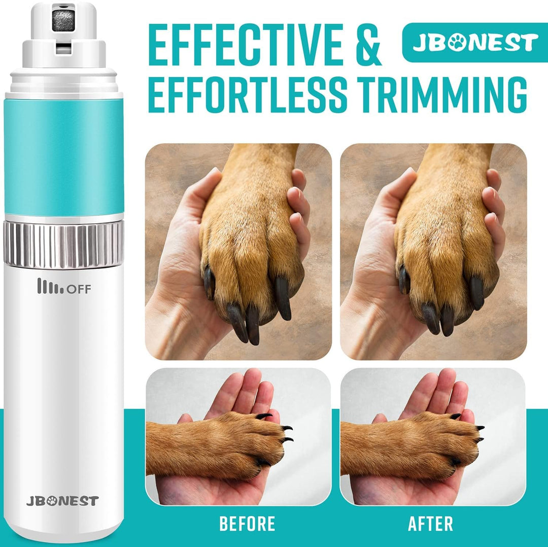 Dog Nail Grinder Quite with 20h Working Time, Stepless Speeds Rechargeable Pet Claw Trimmer with Clipper and File for Large Medium Small Dogs Cats Pets