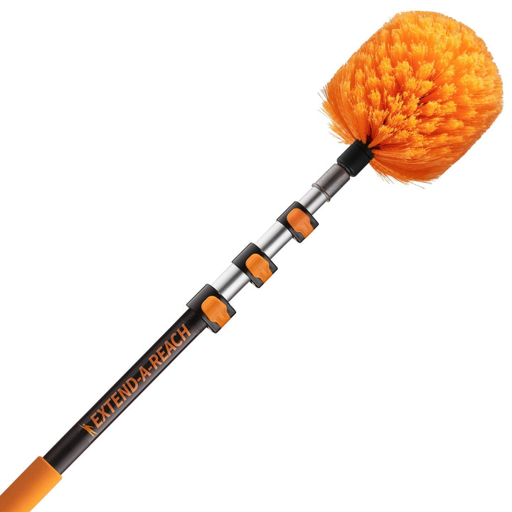 4-13 ft Cobweb Duster with Extension Pole // 20 Foot High Reach Spider Web Cleaner Cobweb Brush for Outdoor & Indoor Web Cleaning // Lightweight & Sturdy Telescopic Pole // The Ultimate Dusting Kit