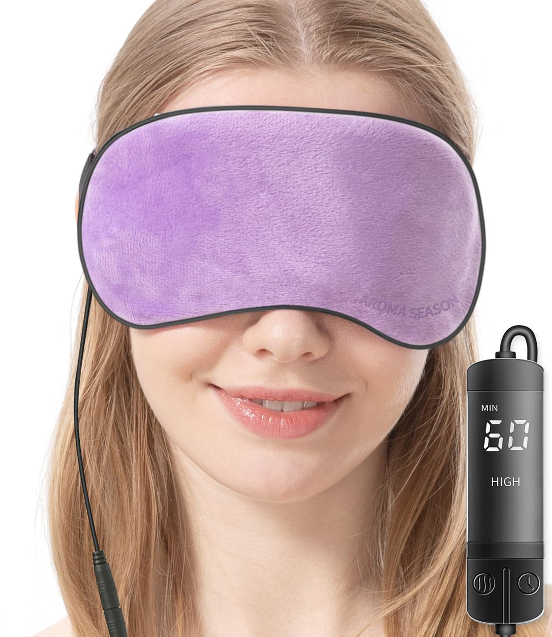 Heated Eye Mask, Warm Eye Compress for Dry Eyes MGD Stye Blephartitis Sinus Migraine, Graphene Heating Element with Natural Lavender Pack