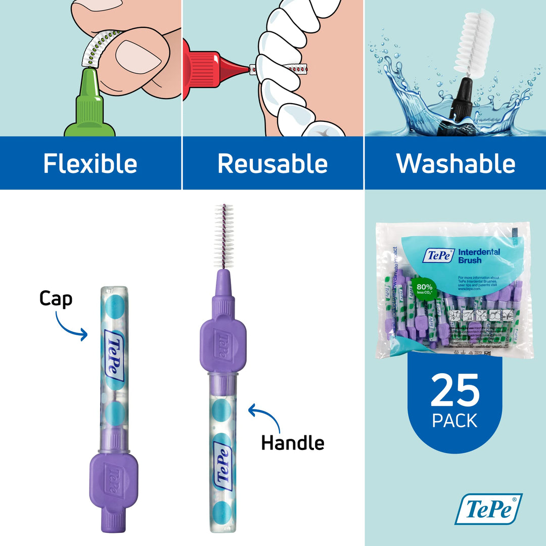 Interdental Brush, Purple 1.1mm (8 Pieces/Packet)