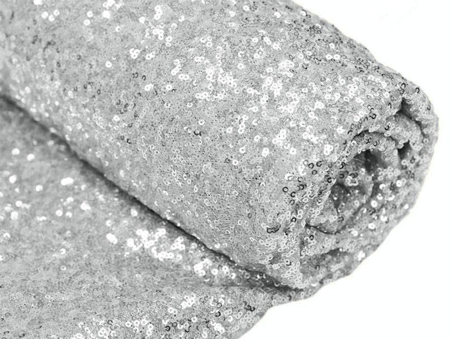 12 Feet 4 Yards Sequin Fabric, by The Yard, Sequin Fabric, Tablecloth, Linen, Sequin Tablecloth, Table Runner (Silver)