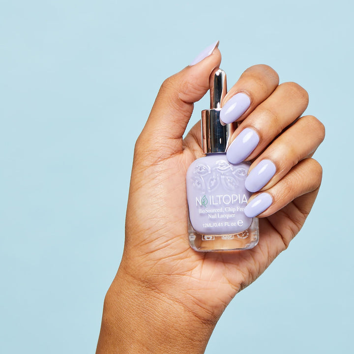 - Plant-Based Chip Free Nail Lacquer - Non Toxic, Bio-Sourced, Long-Lasting, Strengthening Polish - Keep It 100 (Light Purple) - 0.41oz