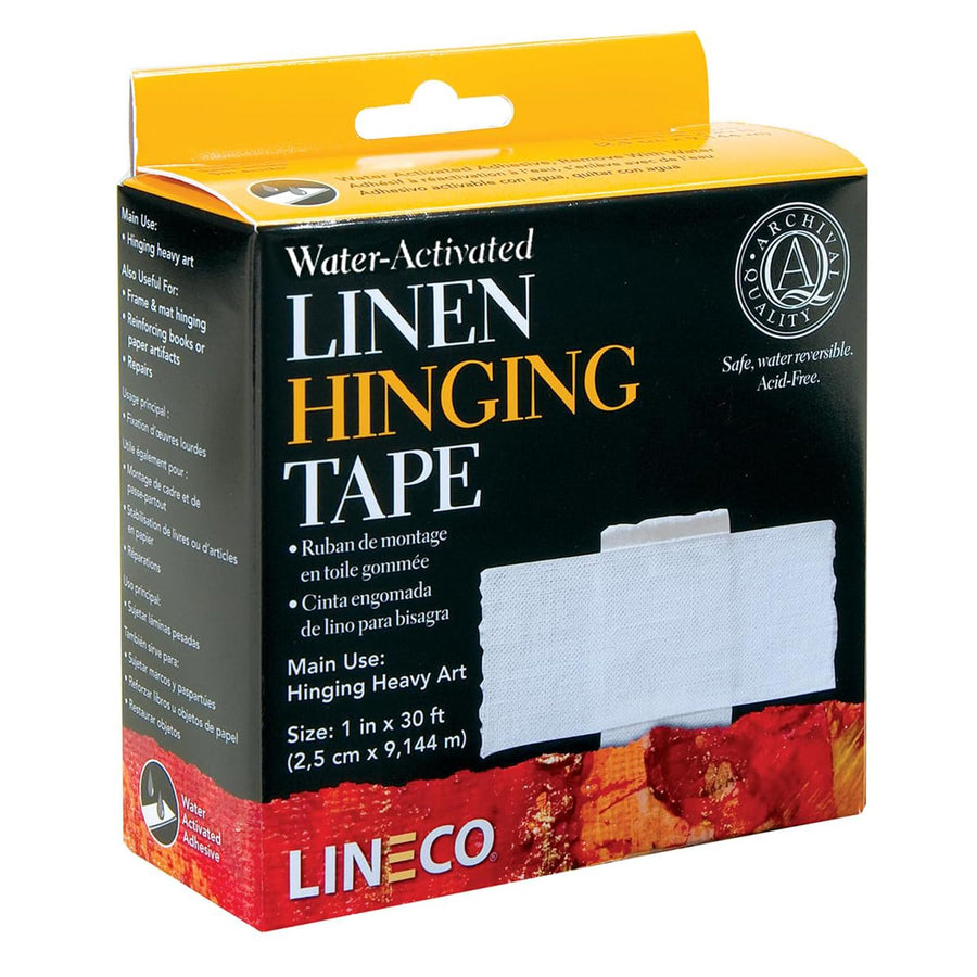 , Water-Activated Linen Tape, Acid Free Neutral pH Self Adhesive Tape for Hinging Artwork, Photo, Poster, 1 Inch X 30 Ft