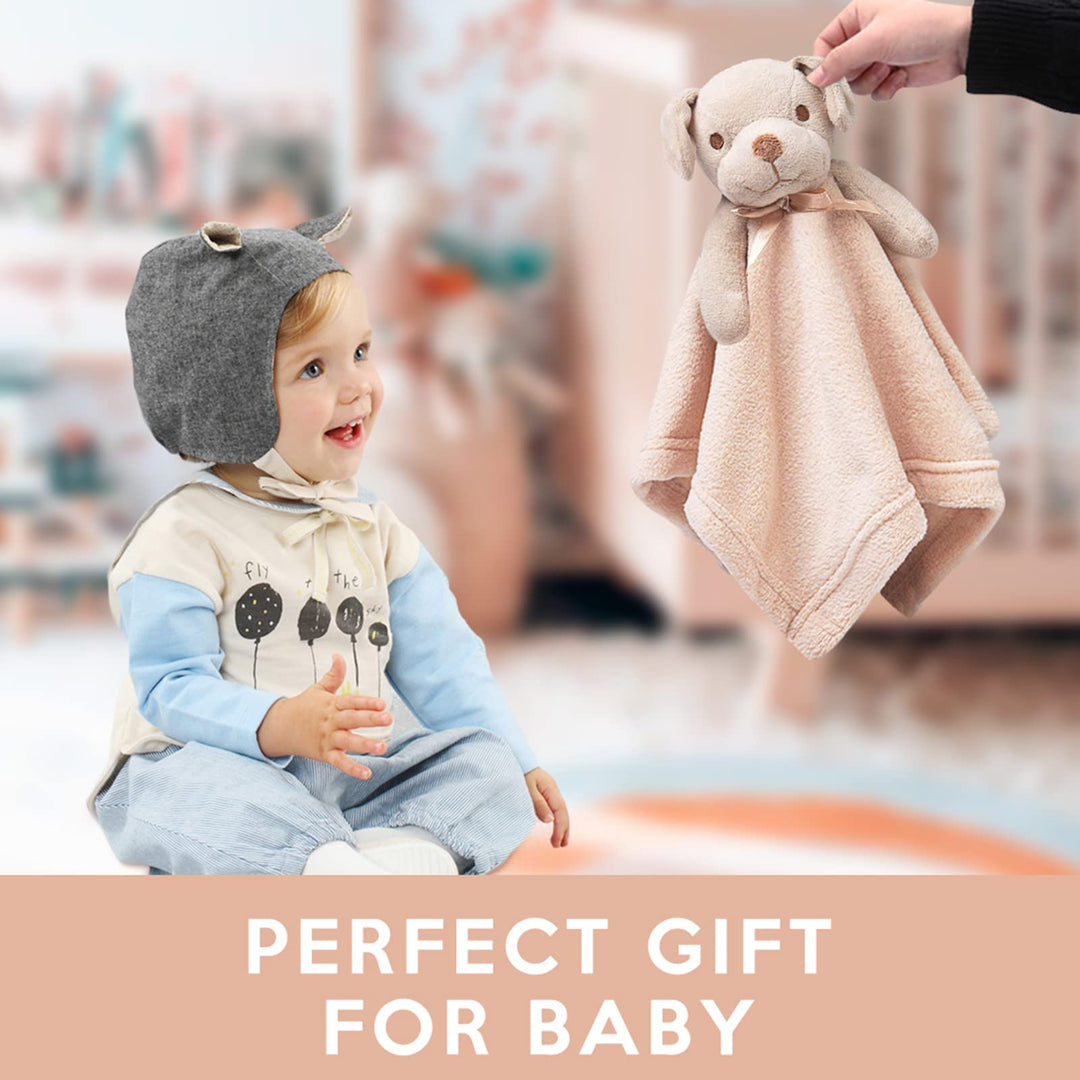 Dog Security Blanket Brown Soft Puppy Lovey for Boys and Girls Unisex Lovie Baby Gifts for Toddler and Infant Snuggle Toy Stuffed Animal 16 Inch