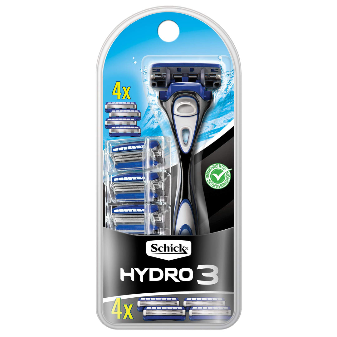 Hydro 3 Razor for Men Value Pack with 4 Razor Blade Refills