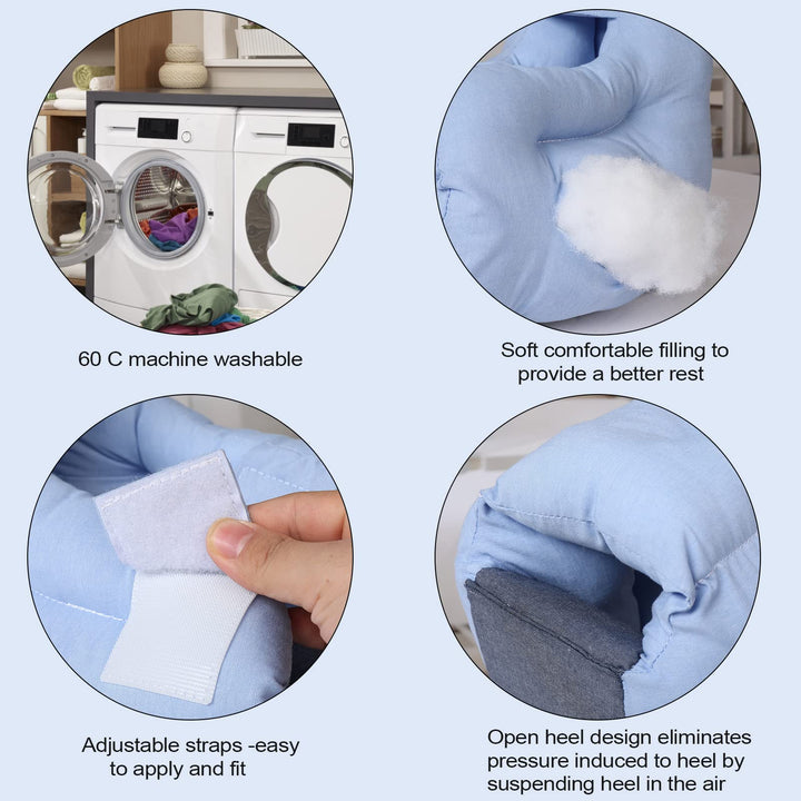 Heel Protectors for Pressure Sores in Bed and Heel Protectors for Bed Sores, Heel Cushions for Heel Pain Relief, Foot Heel Pillows for Bedridden Patients Supplies with Laundry Bag