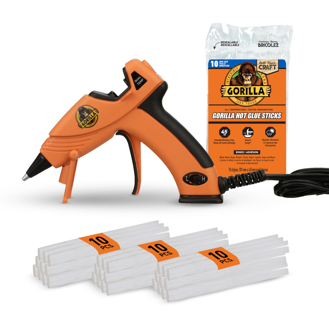 Dual Temp Mini Hot Glue Gun Kit with 30 Hot Glue Sticks, Precision Nozzle, and Easy Squeeze Trigger, for DIY, Craft, Repairs, and More, Orange (Combo Pack:1 Mini Gun, 30 Glue Sticks)
