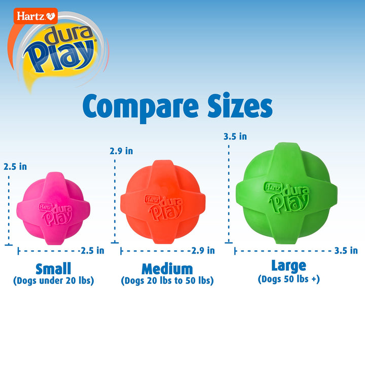 Dura Play Bacon Scented Squeak Ball Dog Toy for Small Breeds, 3 Pack