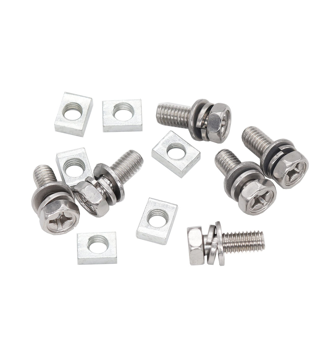 6-Pack Motorcycle Battery Terminal M6 x16mm Bolt Square Nut Kit Stainless Steel 304, ATV Battery Terminal Bolts, Stainless Steel M6 Bolts for Motorcycle, Boat, E-Bike, Electric forklifts