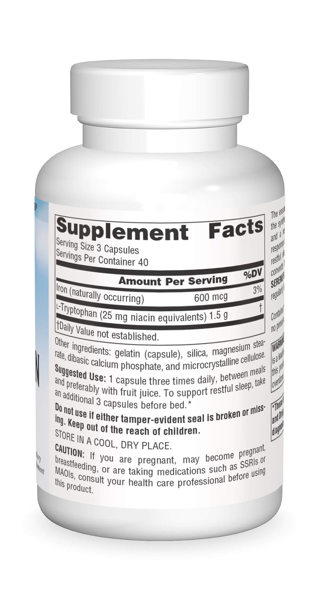 Serene Science L-Tryptophan, Positive Mood*, 500 mg - 120 Capsules