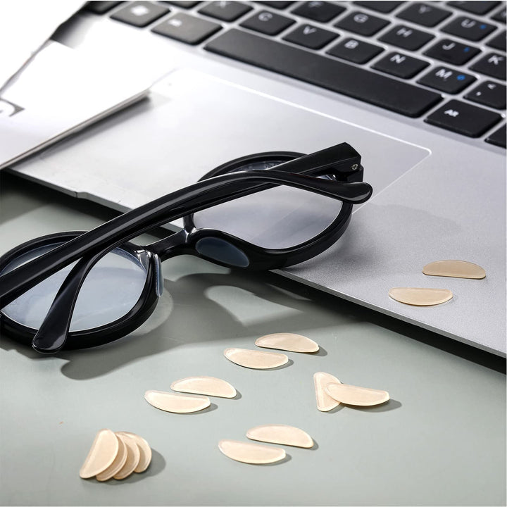18 Pairs Eyeglasses Nose Pads Glasses Adhesive Silicone Anti-Slip Nosepads for Eyeglass Glasses Sunglasses (Transparent, 1mm)