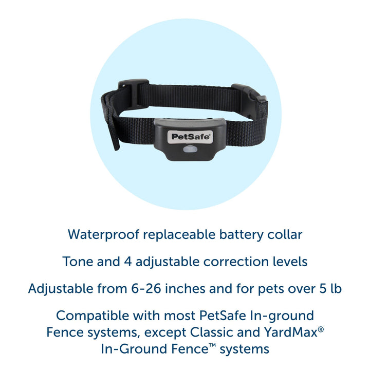 Rechargeable In-Ground Pet Fence Receiver Collar for Cats and Dogs, Waterproof with Tone and Static Correction, Fits Pets 5 lbs and Up from The Parent Company of The Invisible Fence Brand