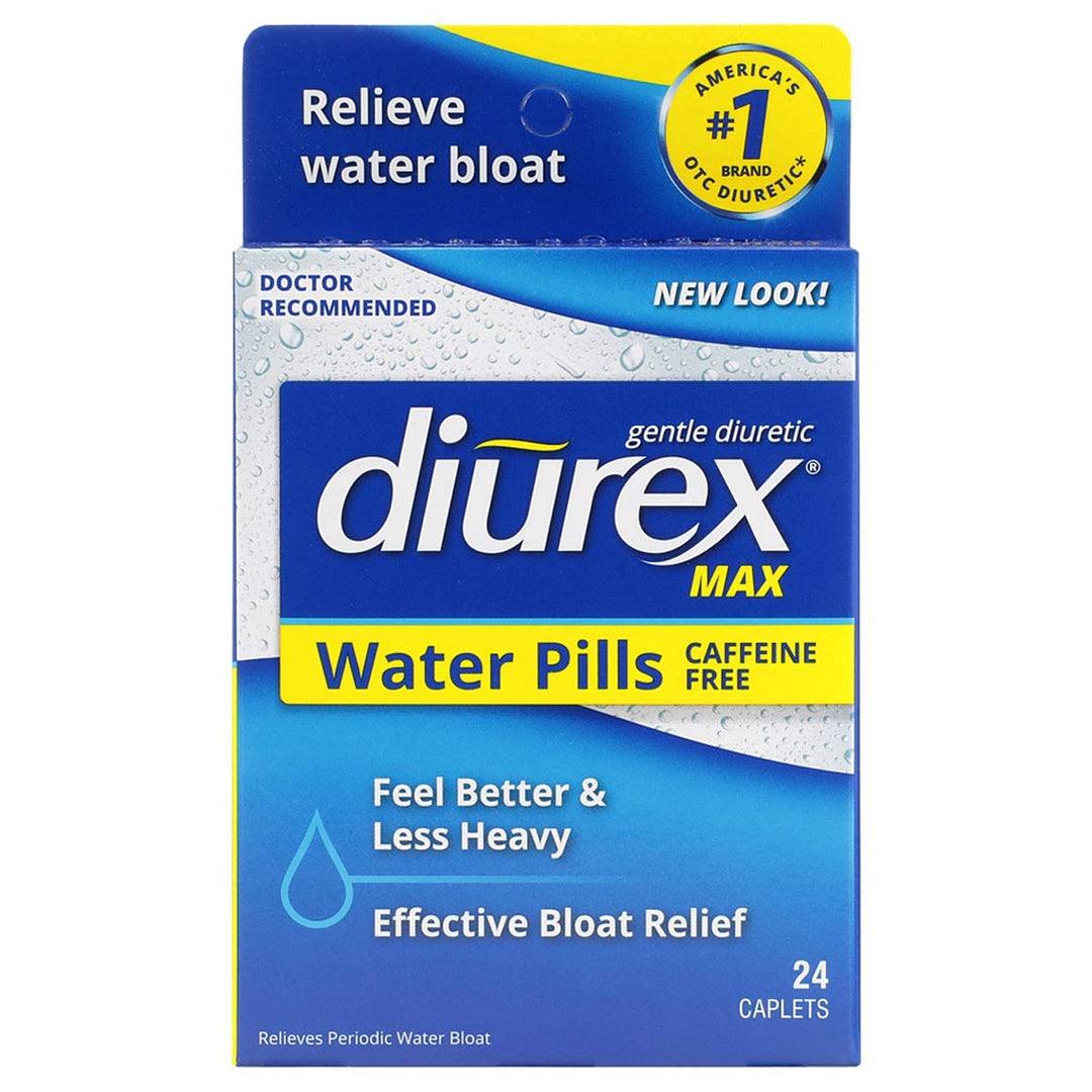 Max Water Pills - Maximum Strength Caffeine Free Diuretic - Relieve Water Bloat - 24 Count