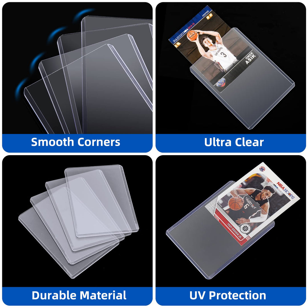 400 Card Sleeves Top Loaders for Cards, 3X4 Baseball Card Protectors Hard Plastic, Premium Toploaders Card Holder for Trading Sports Football Game Cards(200 Top Loaders + 200 Card Sleeves)