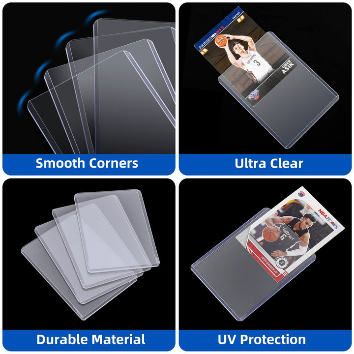 400 Card Sleeves Top Loaders for Cards, 3X4 Baseball Card Protectors Hard Plastic, Premium Toploaders Card Holder for Trading Sports Football Game Cards(200 Top Loaders + 200 Card Sleeves)