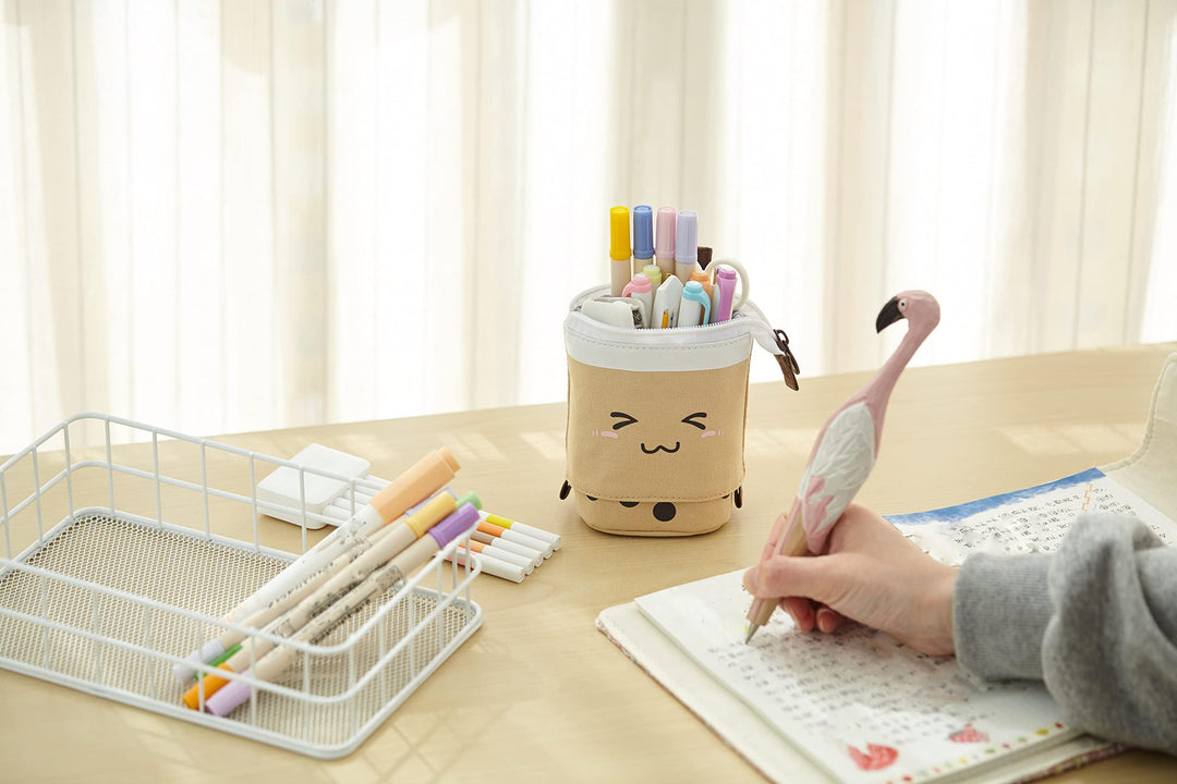 Telescopic Pencil Bag Pen Holder Pop Up Stationery Case, Stand-up Retractable Transformer Bag Standing Organizer, Great for Christmas Holiday New Year Office Bag