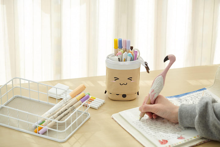 Telescopic Pencil Bag Pen Holder Pop Up Stationery Case, Stand-up Retractable Transformer Bag Standing Organizer, Great for Christmas Holiday New Year Office Bag
