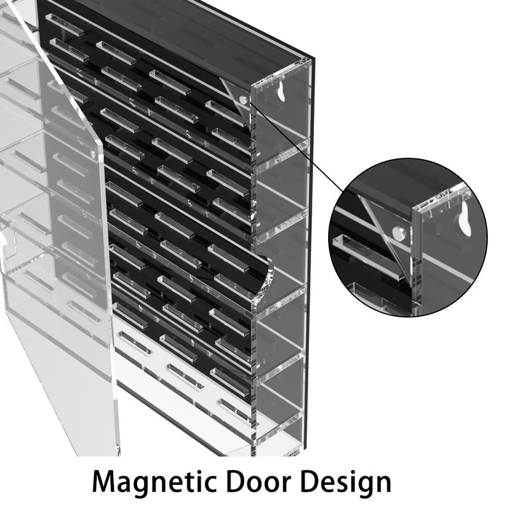 Coin Holder, Challenge Coin Display Case, Acrylic Military Challenge Coin Holders for Collectors, Clear Coin Case Coin Box fits 45 Military Medals Poker Chip Pins Badges with Magnetic Door