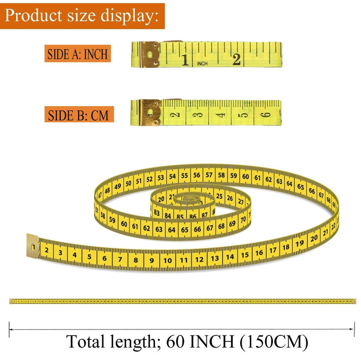 Measuring Tape,Tape Measure for Body 6 Colour Double Scale Measurement Tape for Sewing,Weight Loss Medical Body Measurement Sewing,Tailor 60 Inch/ 150 cm 12 Pack