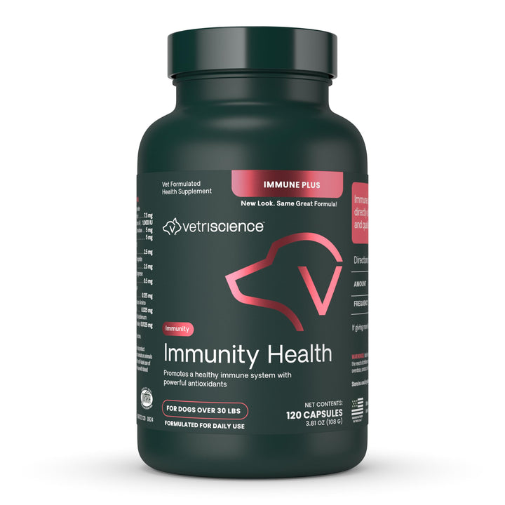 VetriScience Immunity Health Easy-Open Capsules, 23 Antioxidants for Cell Advance, Immune Plus Supplement for Medium to Large Breed Dogs, Immune and Allergy Support, 120 Count