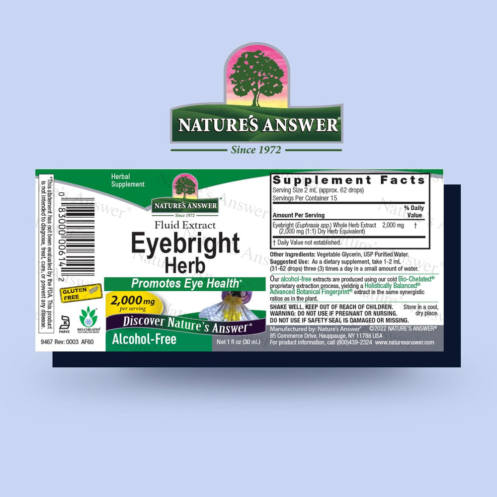 Eyebright Extract 1 Ounce | Vision & Eye Support | Alcohol Free, Vegan, Non GMO, Gluten Free, Kosher | Quick Absorption | Single Count