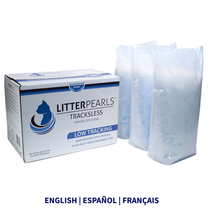 Tracksless Unscented Non-Clumping Crystal Cat Litter with Odorbond, 20 Pounds