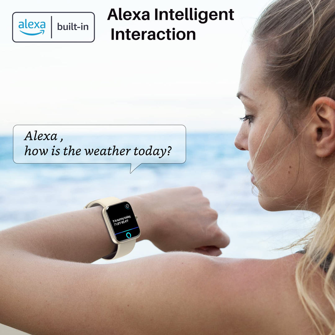 S2 Smart Watch Alexa Built-in Fitness Tracker with Heart Rate and Blood Oxygen Monitor, Sleep Monitor 5ATM Waterproof 1.69-inch HD Color Touchscreen for Men Women Compatible with iPhone & Android