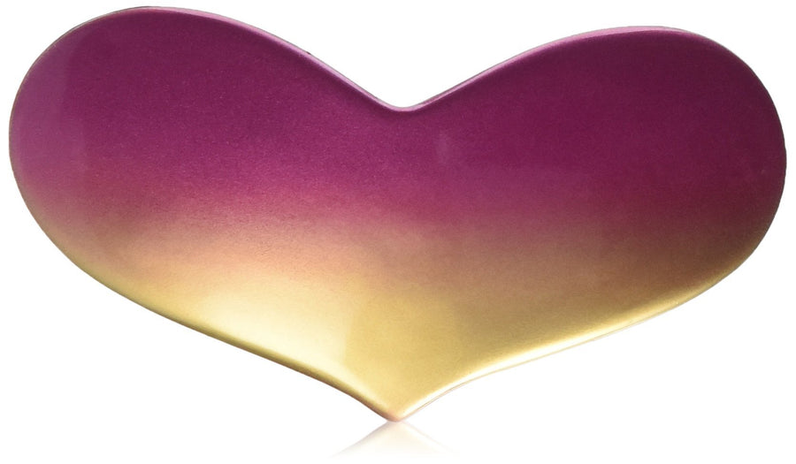2 Color Heart Automatic Barrette, Gold/Pink, 0.5 Ounce