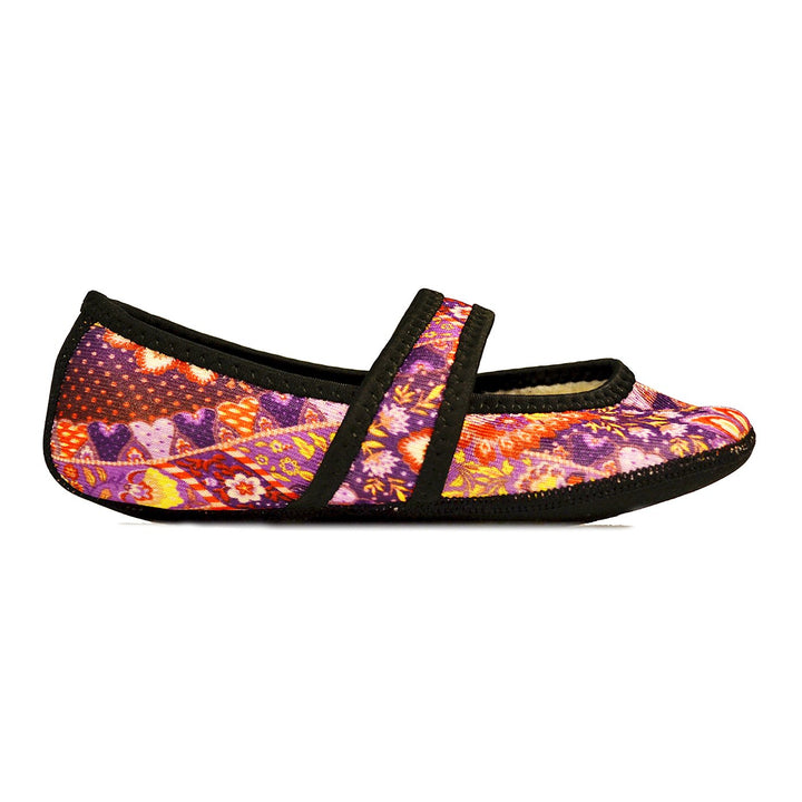 (X-Large, Maroon Floral) - Women's Betsy Lou Fuzzies Slipper Socks, X-Large, Maroon Floral